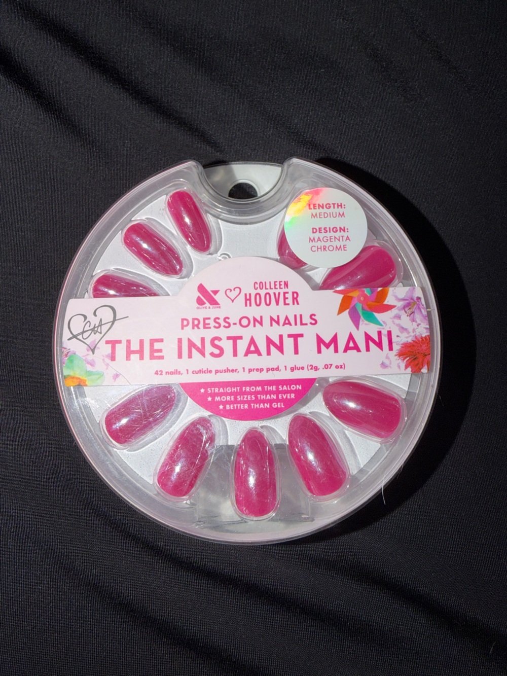 Olive and June Colleen Hoover Press-On Nails - Magenta Chrome